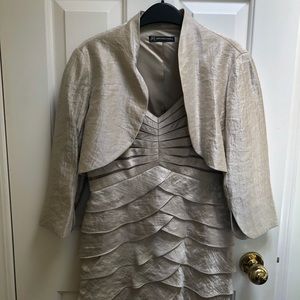 Pretty Champagne coloured dress with Bolero Jacket